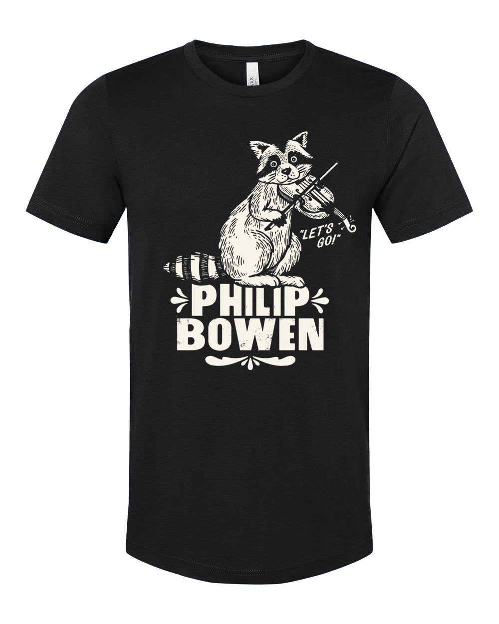 Philip Bowen "Let's Go!" Raccoon Fiddle tee - Black